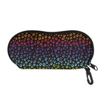 Rainbow Leopard Pattern Print Glasses Case