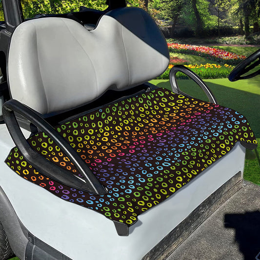Rainbow Leopard Pattern Print Golf Cart Seat Cover