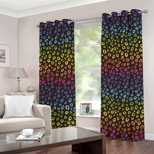 Rainbow Leopard Pattern Print Grommet Curtains