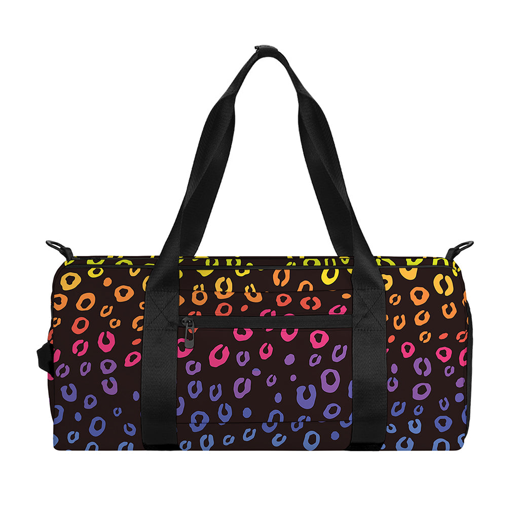 Rainbow Leopard Pattern Print Gym Bag