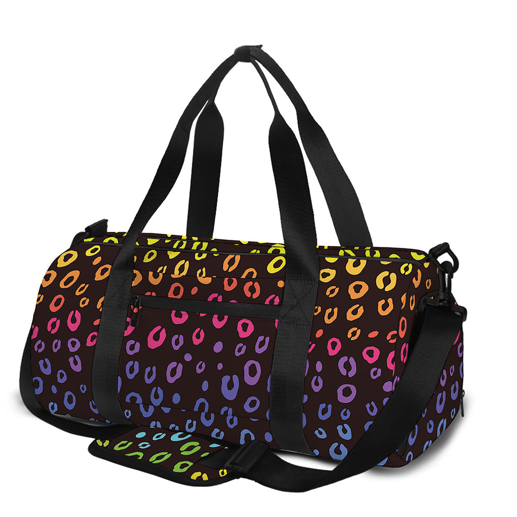 Rainbow Leopard Pattern Print Gym Bag