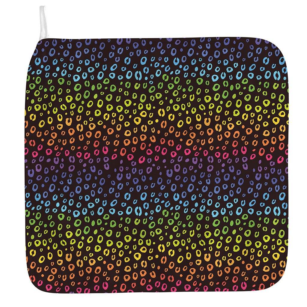 Rainbow Leopard Pattern Print Hand Towel