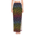 Rainbow Leopard Pattern Print High Slit Maxi Skirt