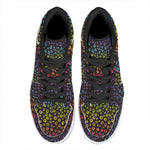 Rainbow Leopard Pattern Print High Top Leather Sneakers