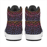 Rainbow Leopard Pattern Print High Top Leather Sneakers