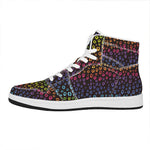 Rainbow Leopard Pattern Print High Top Leather Sneakers