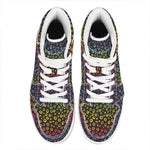 Rainbow Leopard Pattern Print High Top Leather Sneakers