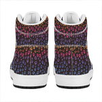 Rainbow Leopard Pattern Print High Top Leather Sneakers