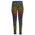 Rainbow Leopard Pattern Print High-Waisted Pocket Leggings