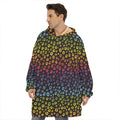 Rainbow Leopard Pattern Print Hoodie Blanket