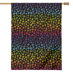 Rainbow Leopard Pattern Print House Flag