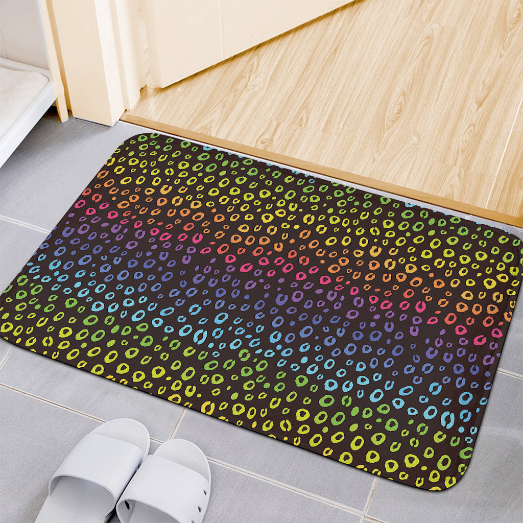 Rainbow Leopard Pattern Print Indoor Door Mat