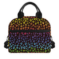 Rainbow Leopard Pattern Print Insulated Lunch Bag