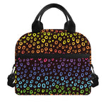 Rainbow Leopard Pattern Print Insulated Lunch Bag