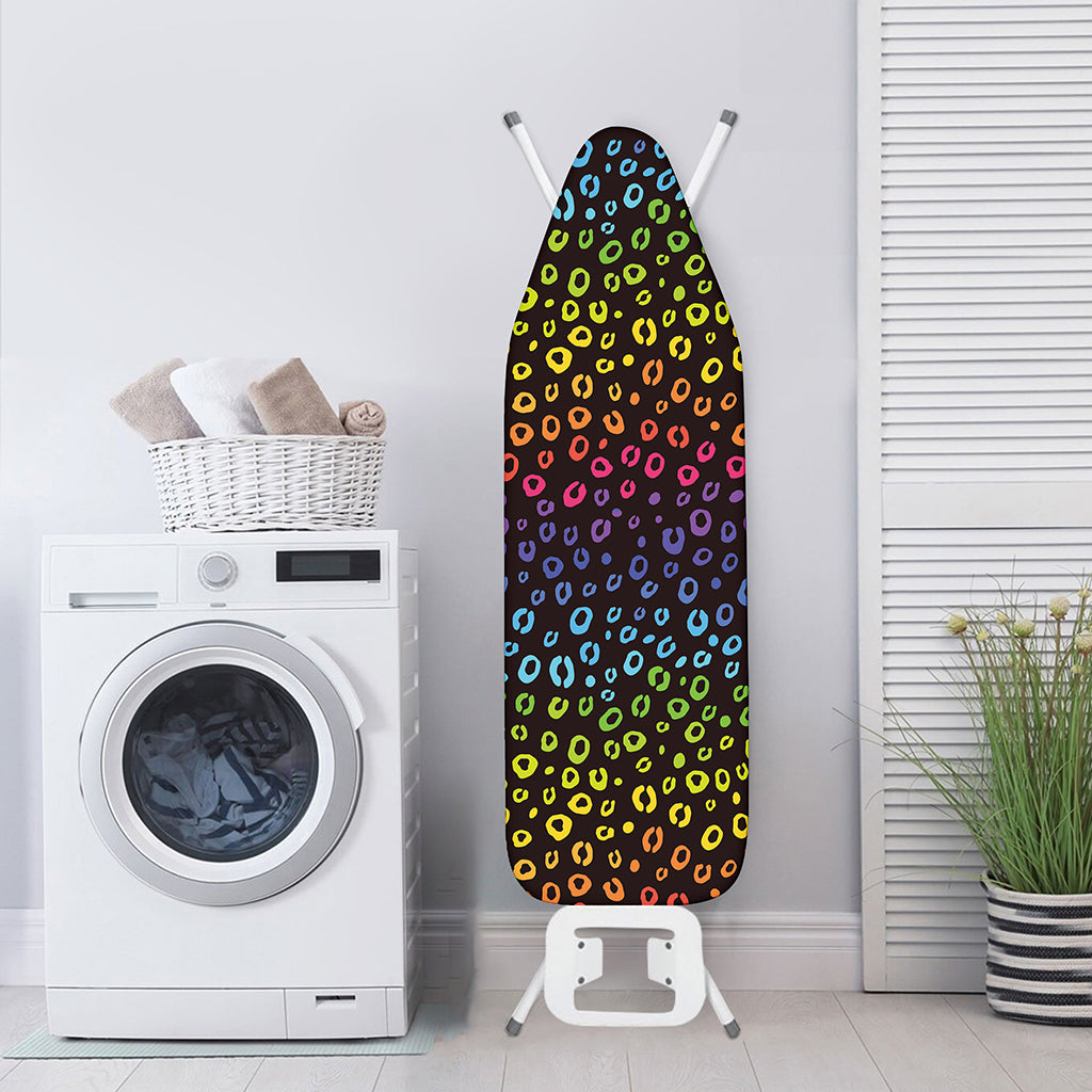 Rainbow Leopard Pattern Print Ironing Board Cover