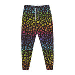 Rainbow Leopard Pattern Print Jogger Pants
