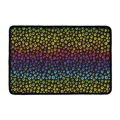 Rainbow Leopard Pattern Print Kitchen Mat