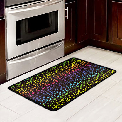 Rainbow Leopard Pattern Print Kitchen Mat