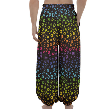 Rainbow Leopard Pattern Print Lantern Pants