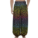 Rainbow Leopard Pattern Print Lantern Pants