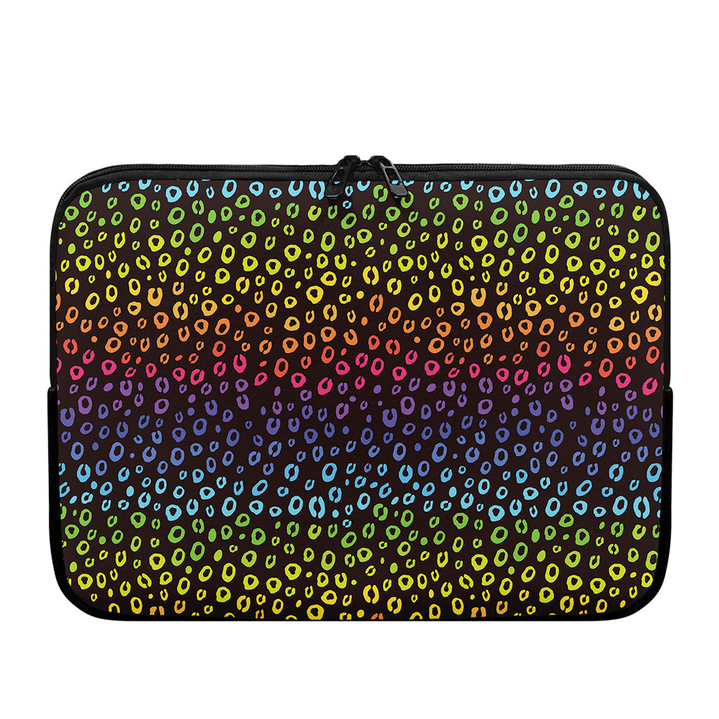 Rainbow Leopard Pattern Print Laptop Sleeve