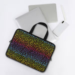 Rainbow Leopard Pattern Print Laptop Sleeve With Handle