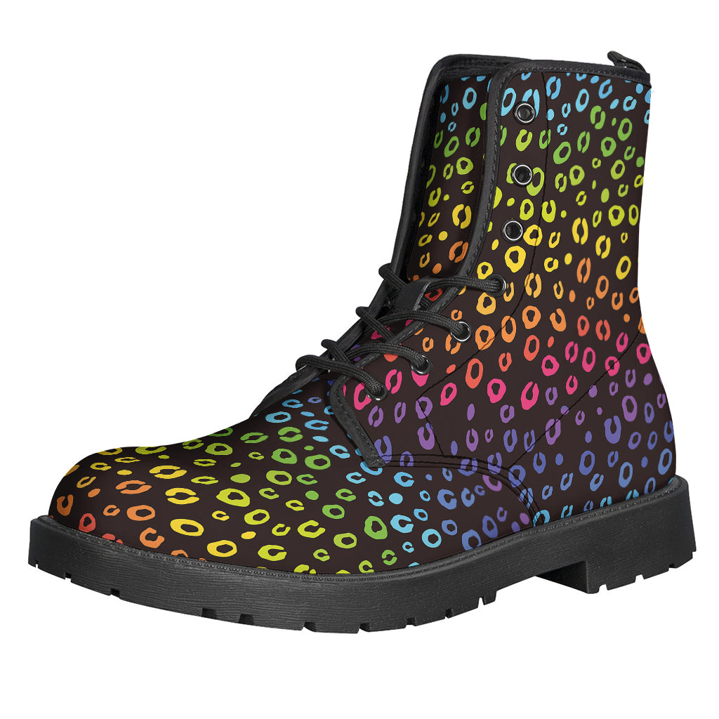 Rainbow Leopard Pattern Print Backpack