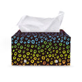 Rainbow Leopard Pattern Print Leather Tissue Box Cover