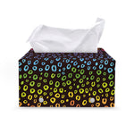Rainbow Leopard Pattern Print Leather Tissue Box Cover