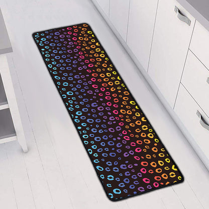 Rainbow Leopard Pattern Print Long Kitchen Mat