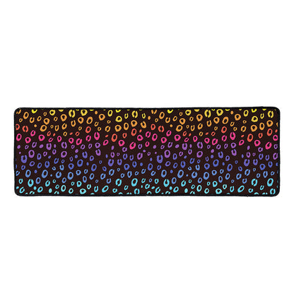 Rainbow Leopard Pattern Print Long Kitchen Mat