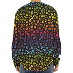 Rainbow Leopard Pattern Print Long Sleeve Baseball Jersey