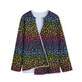 Rainbow Leopard Pattern Print Long Sleeve Short Coat