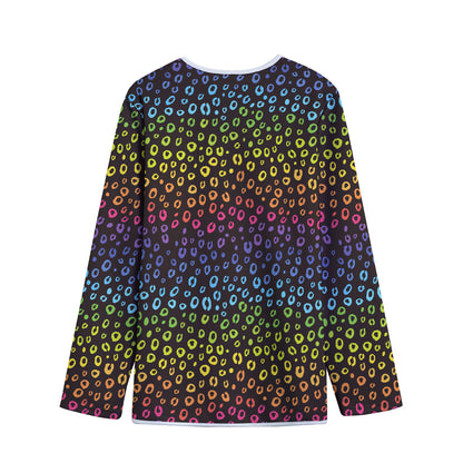 Rainbow Leopard Pattern Print Long Sleeve Short Coat