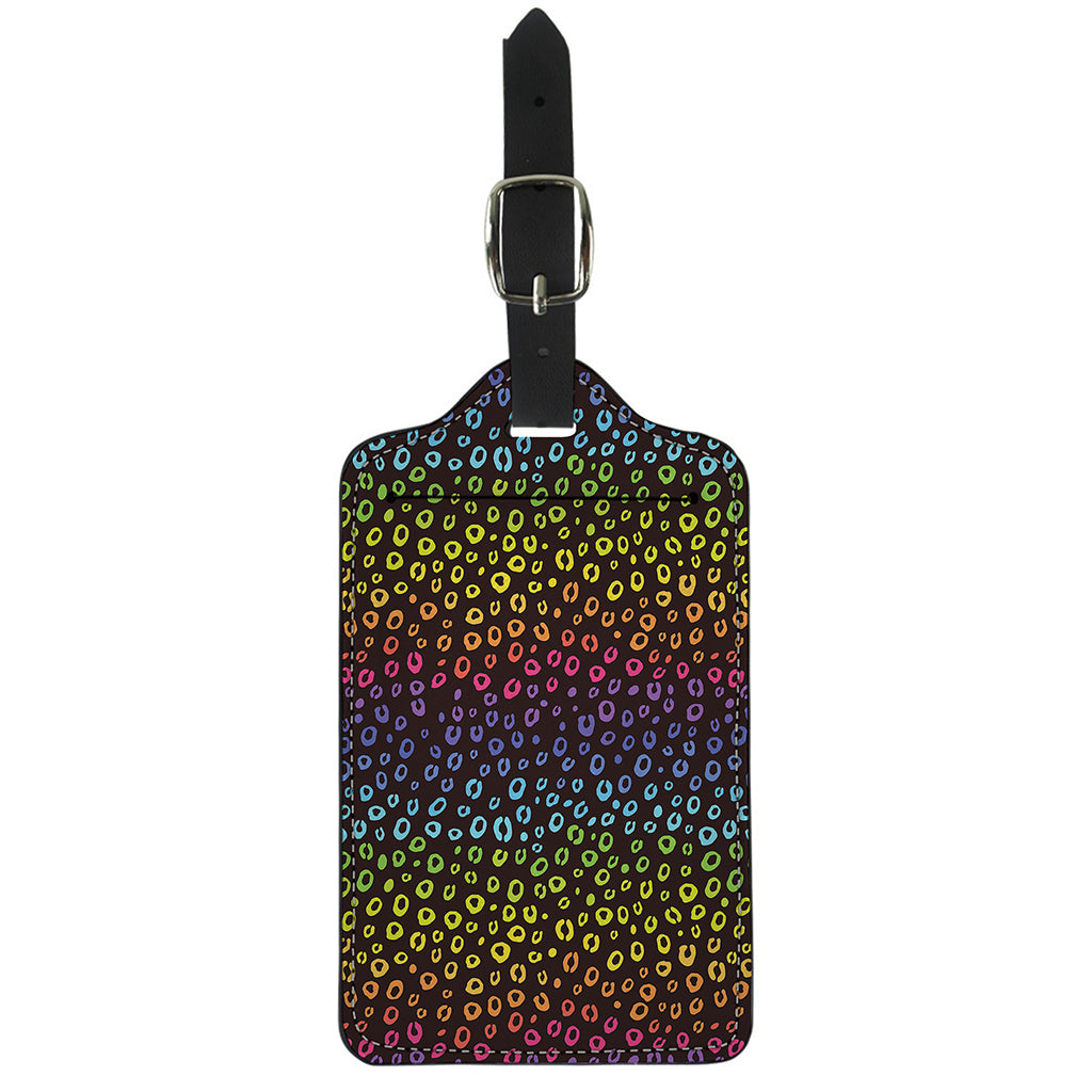 Rainbow Leopard Pattern Print Luggage Tag