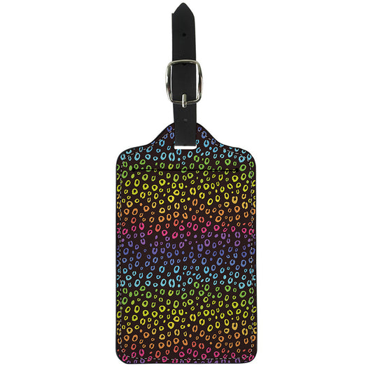 Rainbow Leopard Pattern Print Luggage Tag