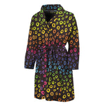 Rainbow Leopard Pattern Print Men's Bathrobe