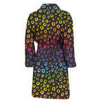 Rainbow Leopard Pattern Print Men's Bathrobe