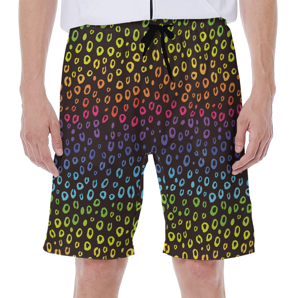 Rainbow Leopard Pattern Print Men's Beach Shorts
