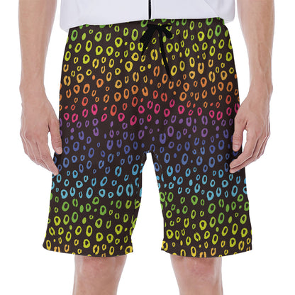 Rainbow Leopard Pattern Print Men's Beach Shorts