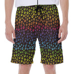 Rainbow Leopard Pattern Print Men's Beach Shorts