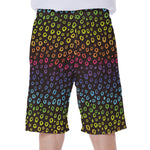 Rainbow Leopard Pattern Print Men's Beach Shorts
