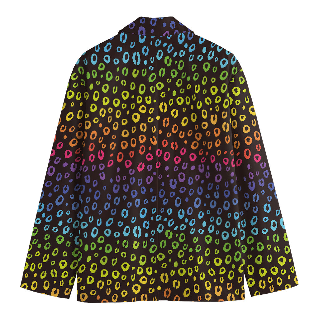 Rainbow Leopard Pattern Print Men's Blazer
