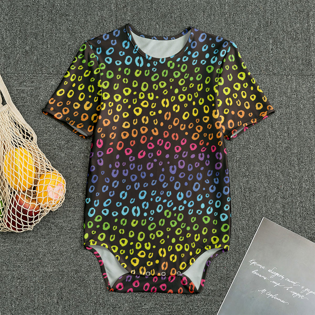 Rainbow Leopard Pattern Print Men's Bodysuit