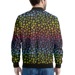 Rainbow Leopard Pattern Print Men's Bomber Jacket