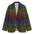 Rainbow Leopard Pattern Print Men's Cotton Blazer