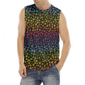 Rainbow Leopard Pattern Print Men's Fitness Tank Top