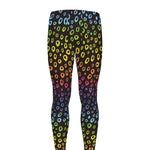 Rainbow Leopard Pattern Print Men's leggings