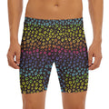 Rainbow Leopard Pattern Print Men's Long Boxer Briefs