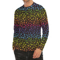 Rainbow Leopard Pattern Print Men's Long Sleeve Rash Guard